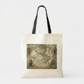 Antiek Oude Wereldkaart van Amerika, 1597 Tote Bag (Voorkant)