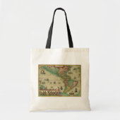 Antiek Oude Wereldkaart van Amerika, 1606 Tote Bag (Voorkant)