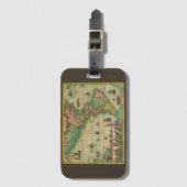 Antiek Oude Wereldkaart van Amerika door Hondius Bagagelabel (Voorkant (verticaal))