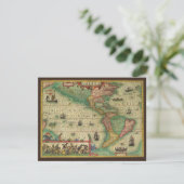 Antiek Oude Wereldkaart van Amerika door Hondius Kaart (Staand voorkant)