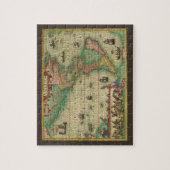 Antiek Oude Wereldkaart van Amerika door Hondius Legpuzzel (Verticaal)