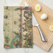 Antiek Oude Wereldkaart van Amerika door Hondius Theedoek (Quarter Fold)