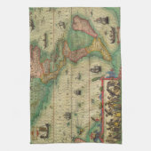 Antiek Oude Wereldkaart van Amerika door Hondius Theedoek (Verticaal)