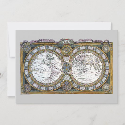 Antiek oude Wereldkaart van Claude Auguste Berey (Voorkant)