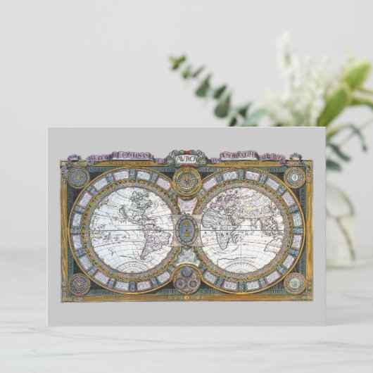 Antiek oude Wereldkaart van Claude Auguste Berey (Staand voorkant)