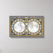 Antiek oude Wereldkaart van Claude Auguste Berey Canvas Afdruk (Voorkant)