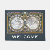 Antiek oude Wereldkaart van Claude Auguste Berey Deurmat (Voorkant)