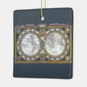 Antiek oude Wereldkaart van Claude Auguste Berey Keramisch Ornament (Links)