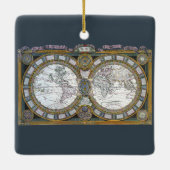 Antiek oude Wereldkaart van Claude Auguste Berey Keramisch Ornament (Achterkant)