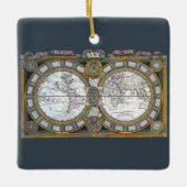 Antiek oude Wereldkaart van Claude Auguste Berey Keramisch Ornament (Voorkant)