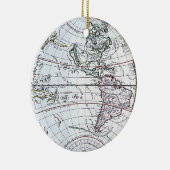 Antiek oude Wereldkaart van Claude Auguste Berey Keramisch Ornament (Rechts)