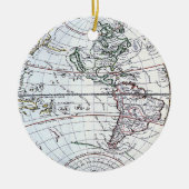 Antiek oude Wereldkaart van Claude Auguste Berey Keramisch Ornament (Voorkant)