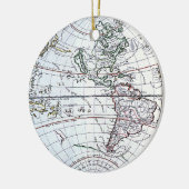 Antiek oude Wereldkaart van Claude Auguste Berey Keramisch Ornament (Links)