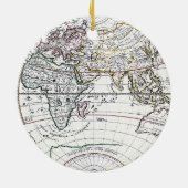 Antiek oude Wereldkaart van Claude Auguste Berey Keramisch Ornament (Achterkant)