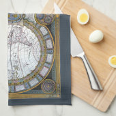 Antiek oude Wereldkaart van Claude Auguste Berey Theedoek (Quarter Fold)