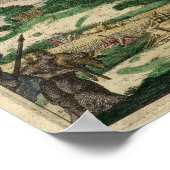 Antiek Oude Wereldkaart van de Wereld Poster (Hoek)