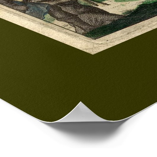 Antiek Oude Wereldkaart van de Wereld Poster (Hoek)