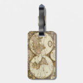 Antiek Oude Wereldkaart van Frederick de Wit, ca.  Bagagelabel (Achterkant verticaal)