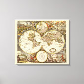 Antiek Oude Wereldkaart van Frederick de Wit, ca. Canvas Afdruk (Voorkant)