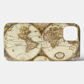 Antiek Oude Wereldkaart van Frederick de Wit, ca.  Case-Mate iPhone Case (Achterkant (horizontaal))
