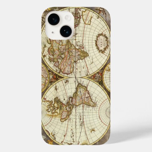 Antiek Oude Wereldkaart van Frederick de Wit, ca.  Case-Mate iPhone Case (Achterkant)