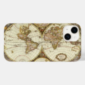 Antiek Oude Wereldkaart van Frederick de Wit, ca.  Case-Mate iPhone Case (Achterkant (horizontaal))