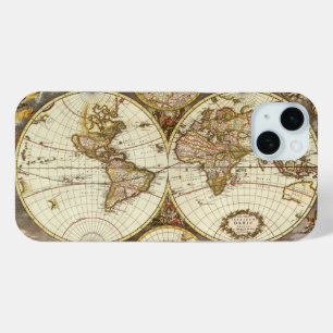Antiek Oude Wereldkaart van Frederick de Wit, ca.  iPhone 15 Mini Hoesje