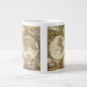 Antiek Oude Wereldkaart van Frederick de Wit, ca. Grote Koffiekop (Voorkant)