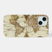 Antiek Oude Wereldkaart van Frederick de Wit, ca. iPhone 15 Case (Achterkant horizontaal)