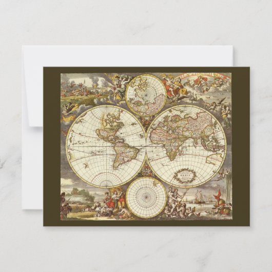 Antiek Oude Wereldkaart van Frederick de Wit, ca.  Kaart (Voorkant)