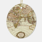 Antiek Oude Wereldkaart van Frederick de Wit, ca.  Keramisch Ornament (Links)