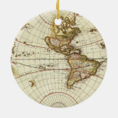 Antiek Oude Wereldkaart van Frederick de Wit, ca.  Keramisch Ornament (Achterkant)