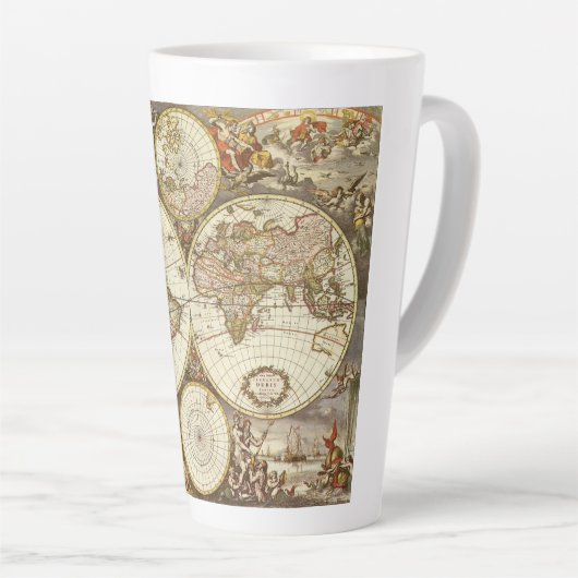 Antiek Oude Wereldkaart van Frederick de Wit, ca. Latte Mok (Rechterhoek)