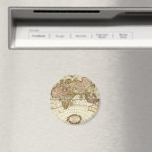 Antiek Oude Wereldkaart van Frederick de Wit, ca.  Magneet (Insitu (Vaatwasser))