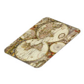 Antiek Oude Wereldkaart van Frederick de Wit, ca.  Magneet (Linkerzijde)