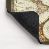 Antiek Oude Wereldkaart van Frederick de Wit, ca. Muismat (Hoek)