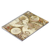 Antiek Oude Wereldkaart van Frederick de Wit, ca. Notitieboek (Linkerzijde)