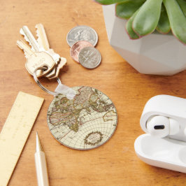 Antiek Oude Wereldkaart van Frederick de Wit, ca.  Sleutelhanger