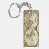 Antiek Oude Wereldkaart van Frederick de Wit, ca.  Sleutelhanger (Voorkant Links)