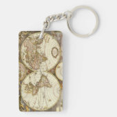 Antiek Oude Wereldkaart van Frederick de Wit, ca.  Sleutelhanger (achterkant)