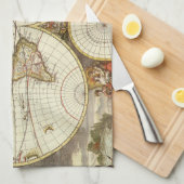 Antiek Oude Wereldkaart van Frederick de Wit, ca. Theedoek (Quarter Fold)