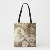 Antiek Oude Wereldkaart van Frederick de Wit, ca. Tote Bag (Voorkant)