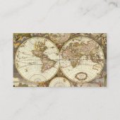 Antiek Oude Wereldkaart van Frederick de Wit, ca.  Visitekaartje (Achterkant)