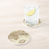 Antiek Oude Wereldkaart van Frederick de Wit, ca.  Zandsteen Onderzetter (Zijkant)