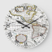 Antiek Oude Wereldkaart van Hendrik Hondius, 1630 Grote Klok (Voorkant)