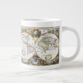 Antiek Oude Wereldkaart van Hendrik Hondius, 1630 Grote Koffiekop (Rechts)