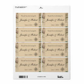 Antiek oude Wereldkaart waterflesetiket Etiket (Full Sheet)