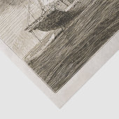 Antiek  oude zeilboot Beige Tissuepapier (Detail)