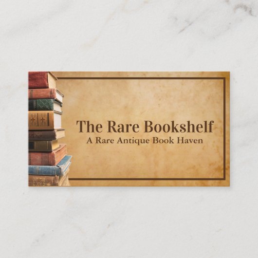 Antiek  Oude Zeldzame Boekenwinkel Visitekaartje (Voorkant)