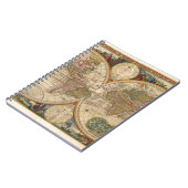 Antiek oude, zeldzame en historische wereldkaart notitieboek (Linkerzijde)